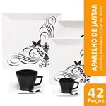 Aparelho de Jantar Chá Café Oxford Porcelana Quartier Tatoo 42 peças