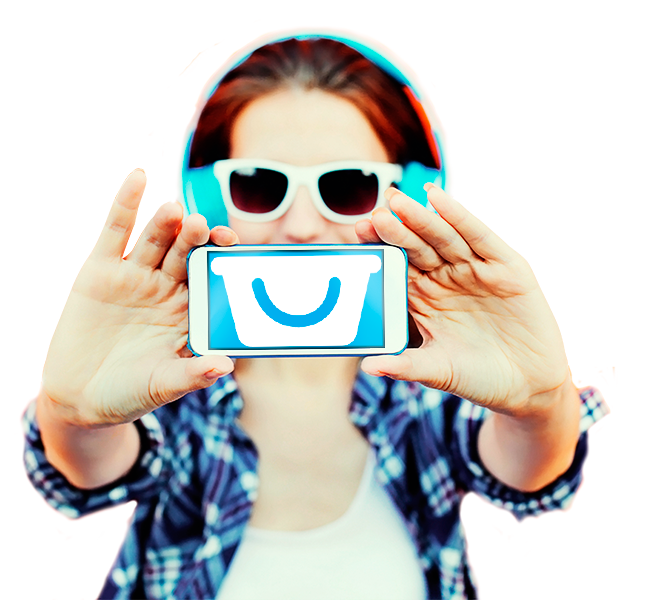 Menina mostrando o Smartphone