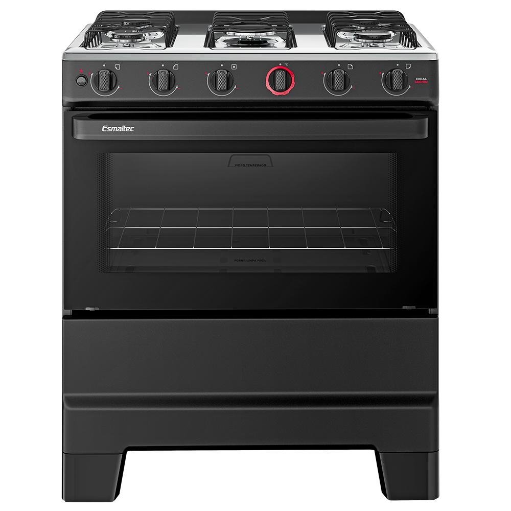 Fogao a Gas Mesa Inox Super Chama Forno 84L Limpa Facil e Acendimento Automatico IDEAL Sup