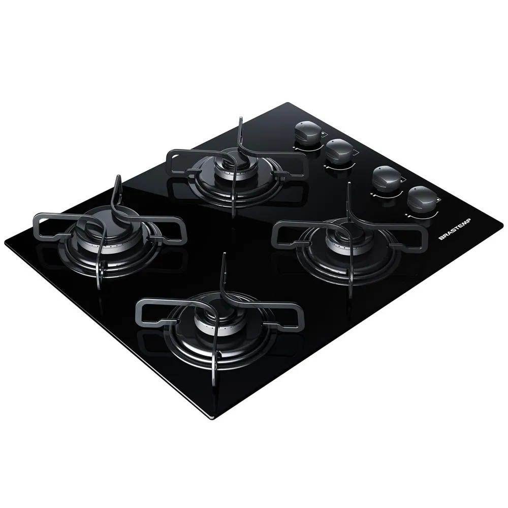 Cooktop Brastemp Ative 4 Bocas Vidro Preto Chama Rapida Bivolt