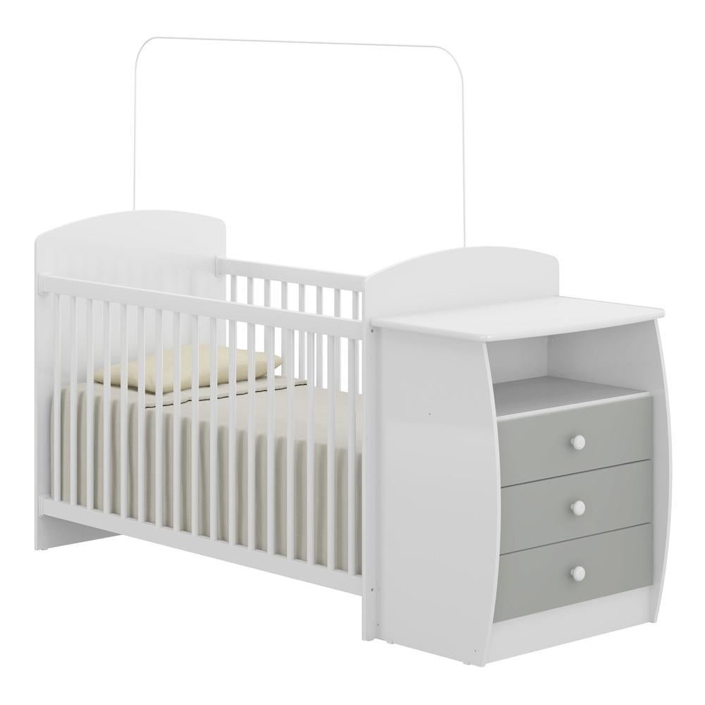 Berco Comoda para Colchao 60 x 130 cm Rafael Multimoveis Branco/Cinza