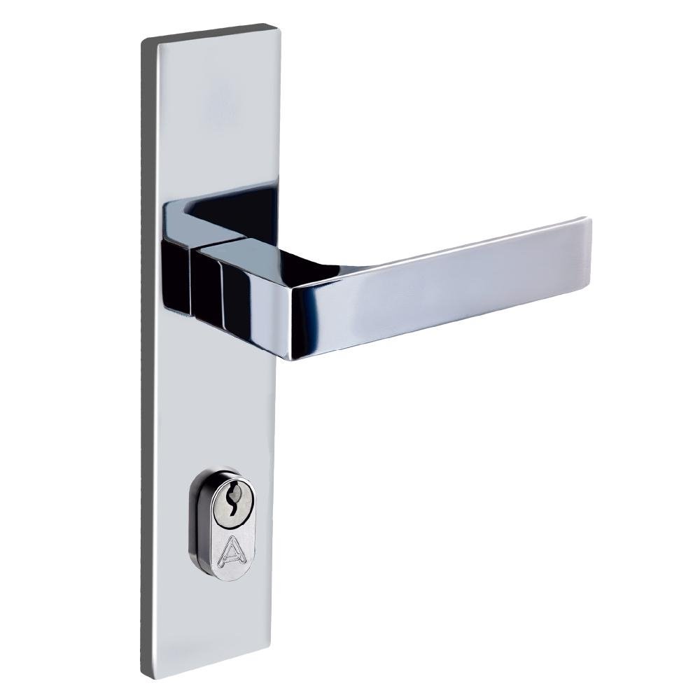 Fechadura Entrada Quadratta Reta Espelho 55mm Cromada Alianca