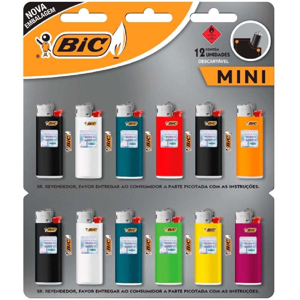 Isqueiro Mini - 12 unidades - Bic