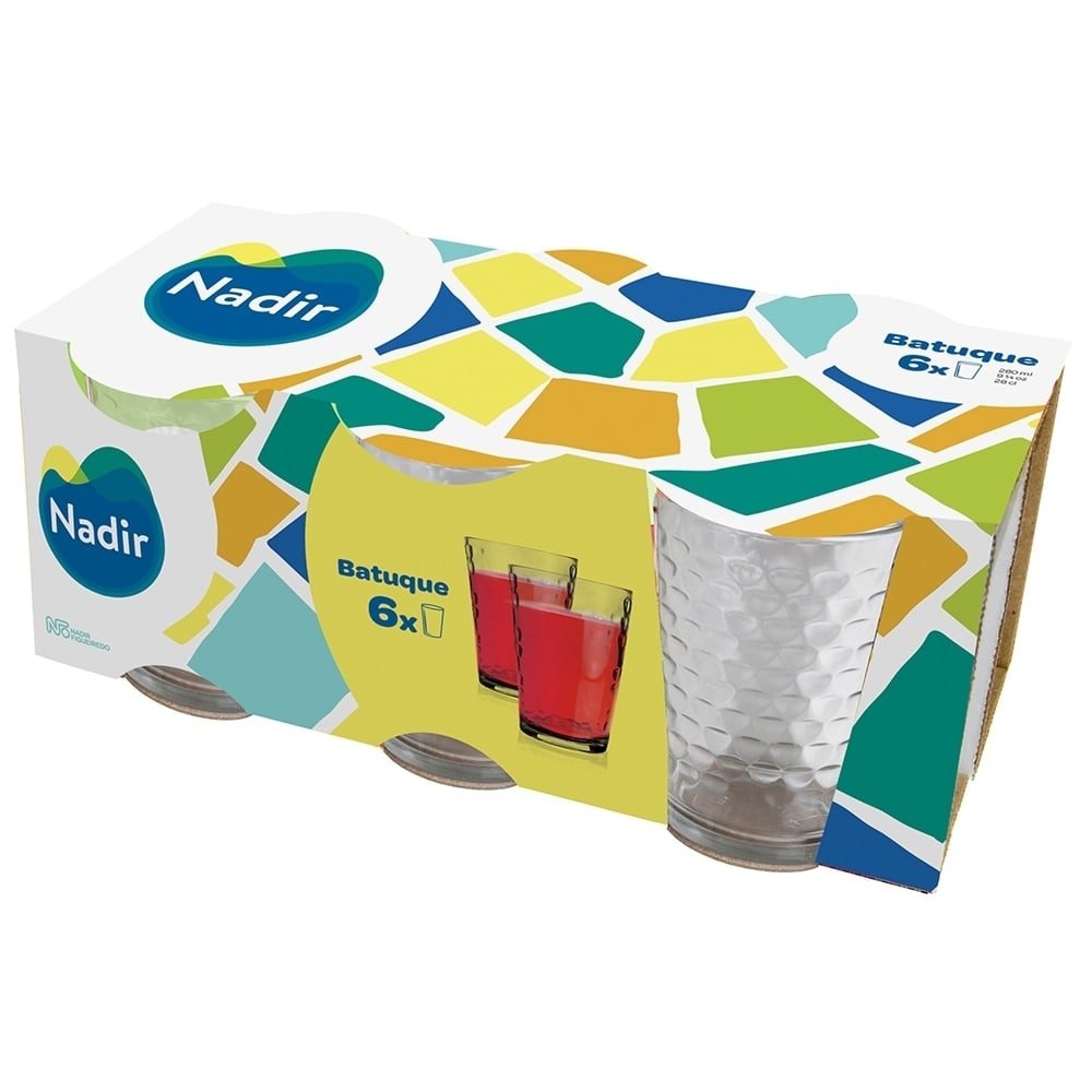Conjunto de Copos Nadir 265ml Batuque - Embalagem com 6 Peças