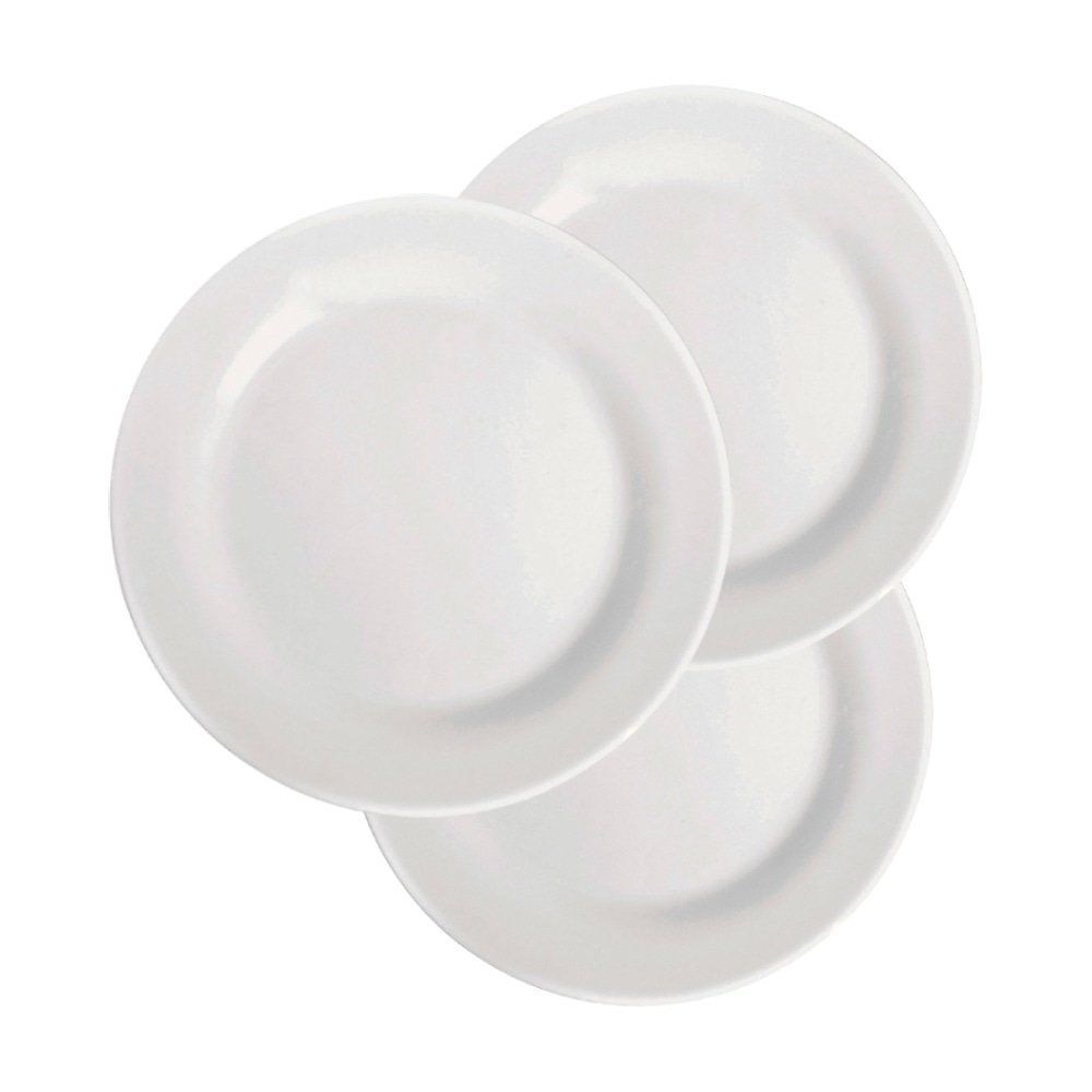 Conjunto de Pratos Rasos Nadir - Vidro Branco Opaline Menu 24 peças