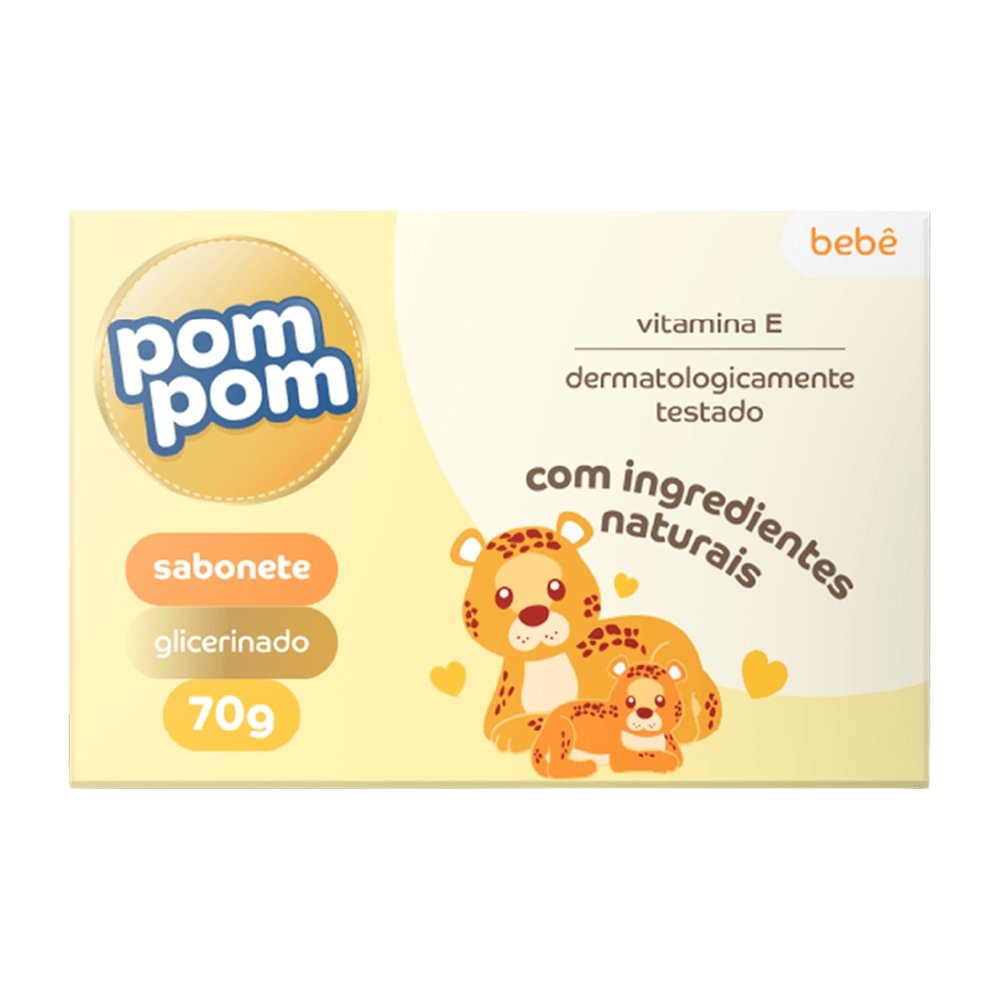 Sabonete Pom-Pom Glicerinado 70g Embalagem com 12 Unidades