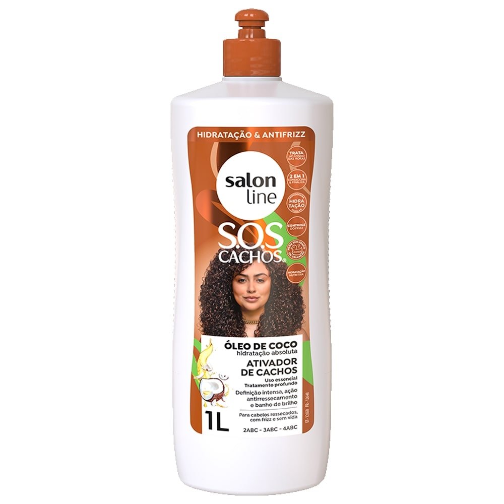 Creme Ativador De Cachos Salon Line SOS Coco Tratamento Profundo 1 Litro