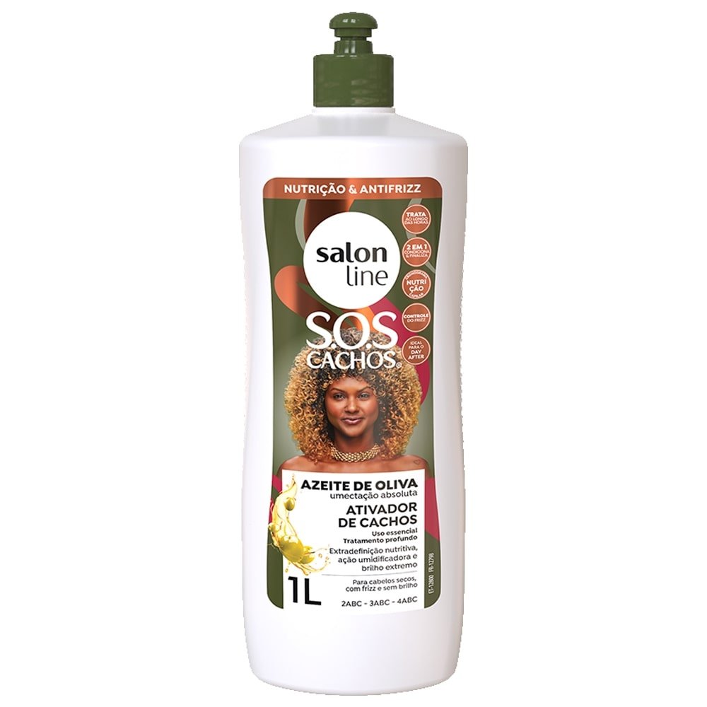 Creme Ativador De Cachos Salon Line SOS Azeite De Oliva 1 Litro