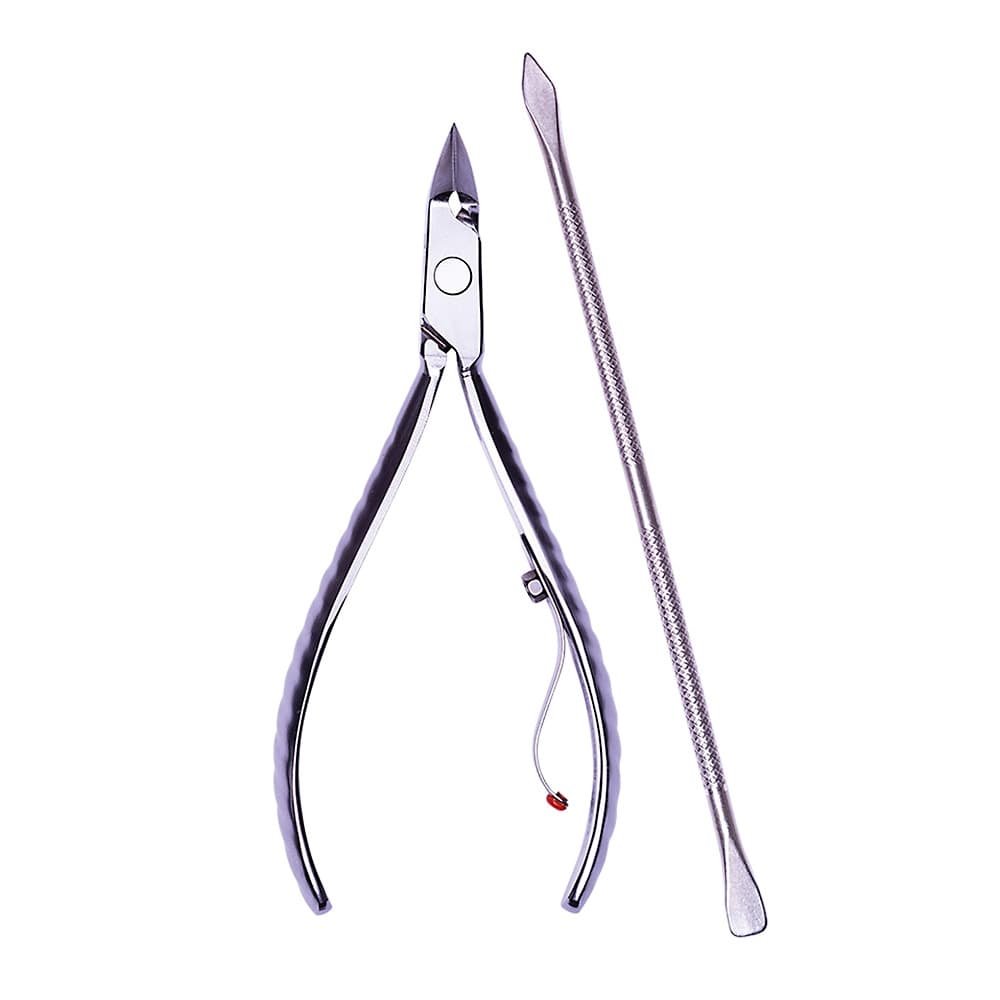 Alicate para Cutícula + Espátula Doble Munidal Premium Inox