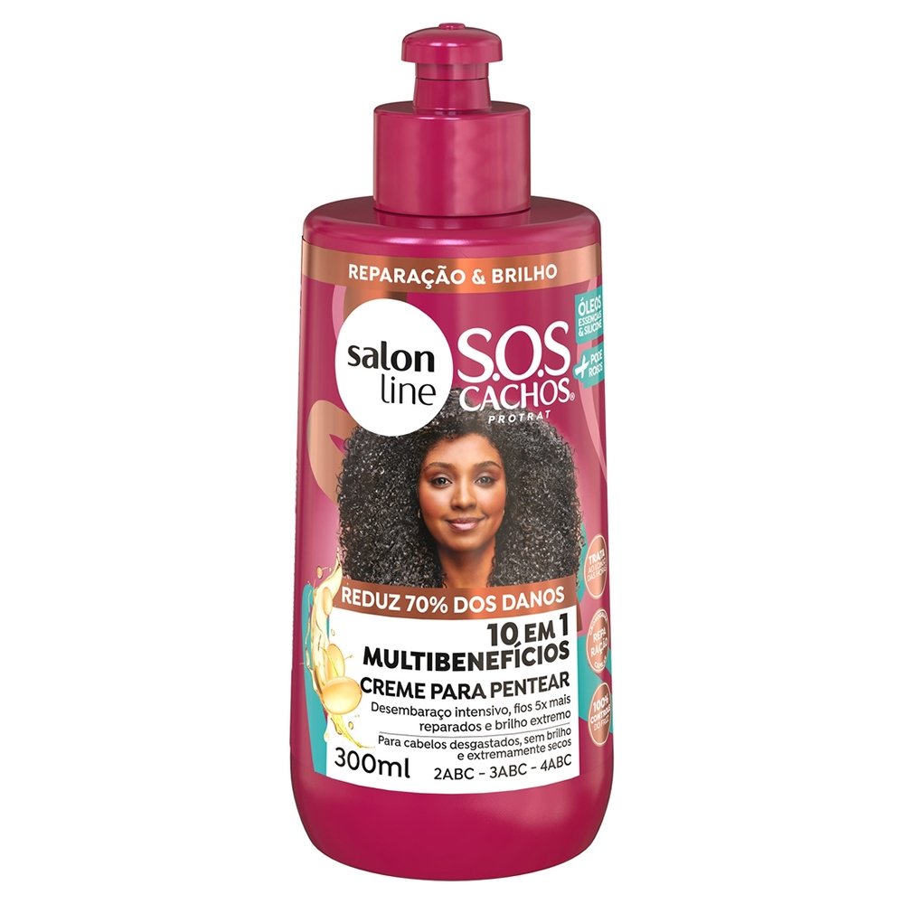 Creme para Pentear Salon Line SOS + Poderosos Cacheados e Crespos 300ml