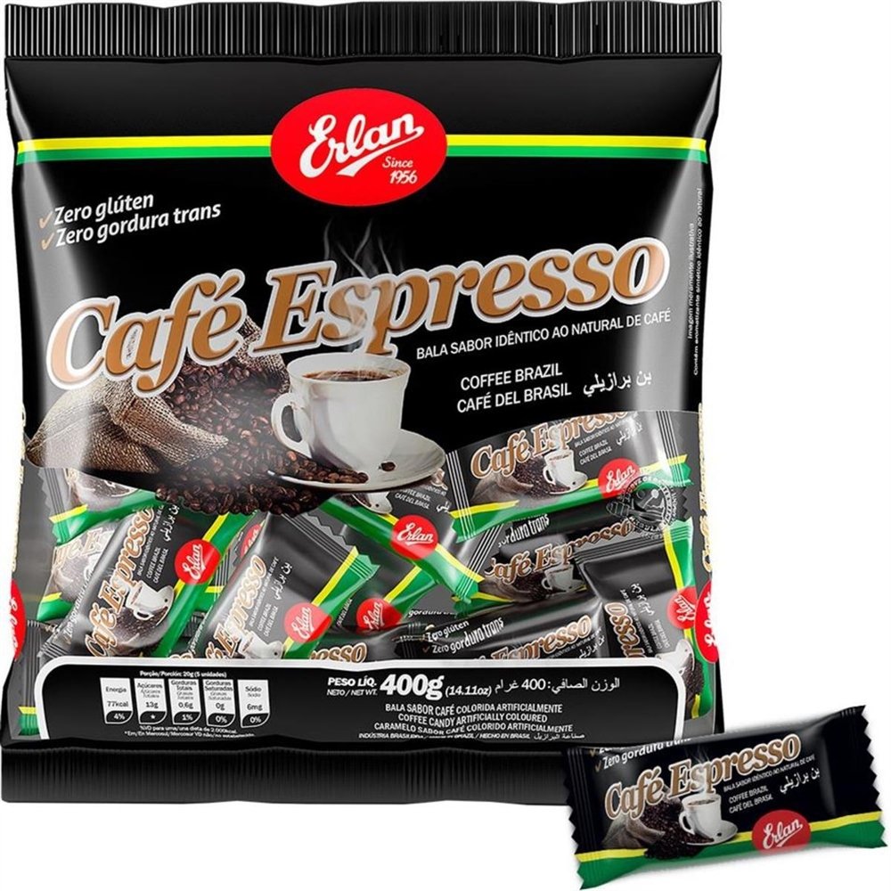 Bala Dura Flow Pack Café Embalagem com 36 Unidades de 400g