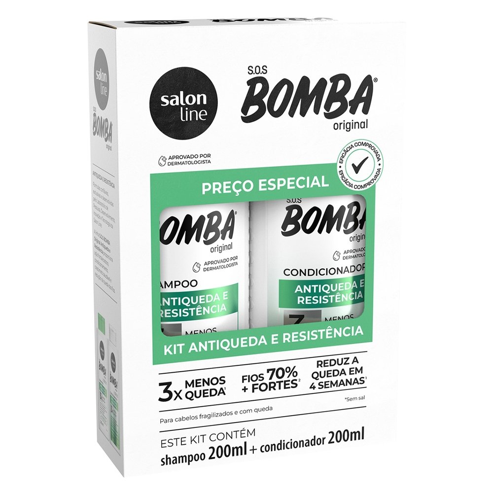 Shampoo + Condicionador Salon Line Bomba Antiqueda 200ml