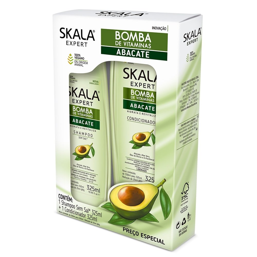 Shampoo + Condicionador Skala Bomba Abacate 325ml