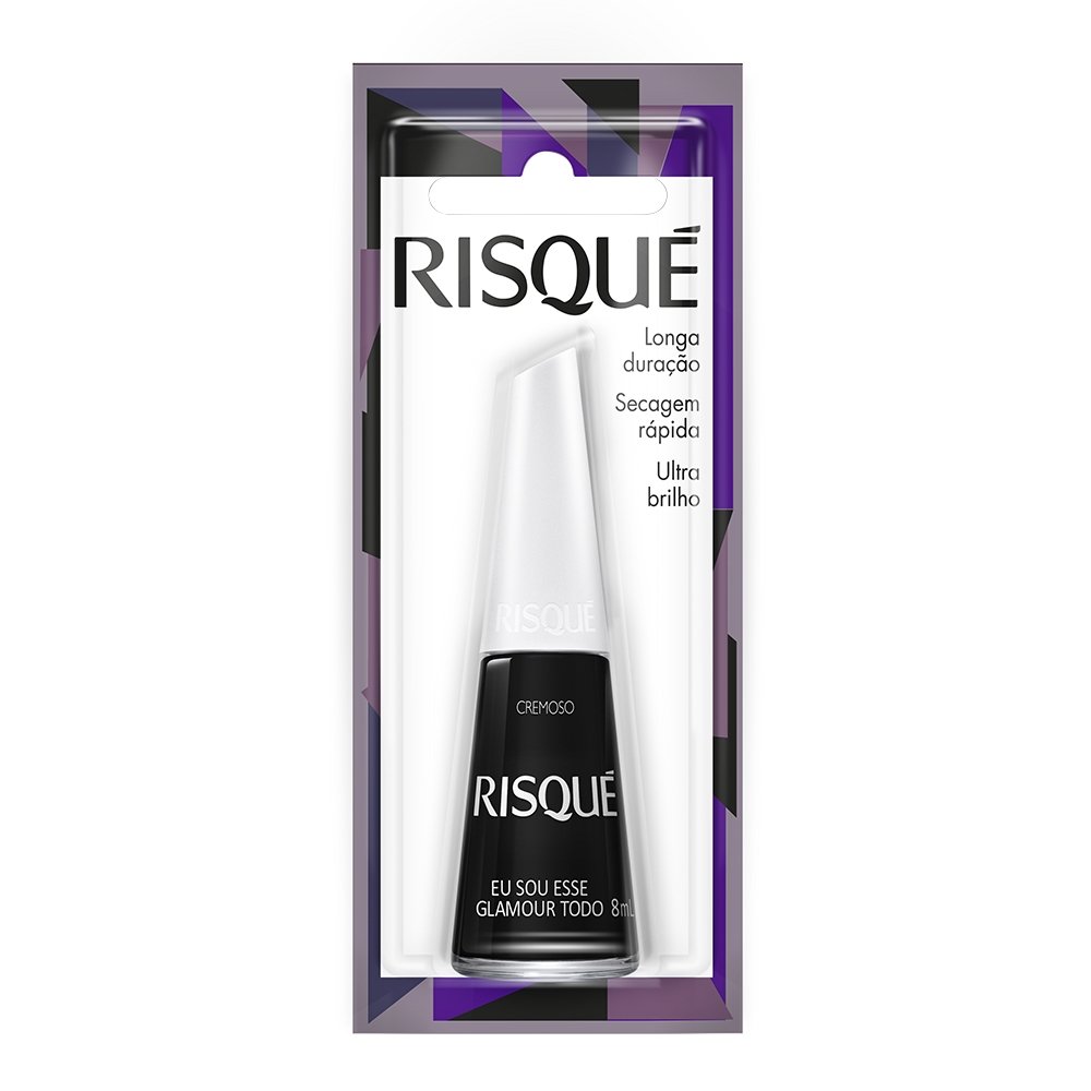 Esmalte Risqué Cremoso Eu Sou Esse Glamour Todo Blister Preto 8ml