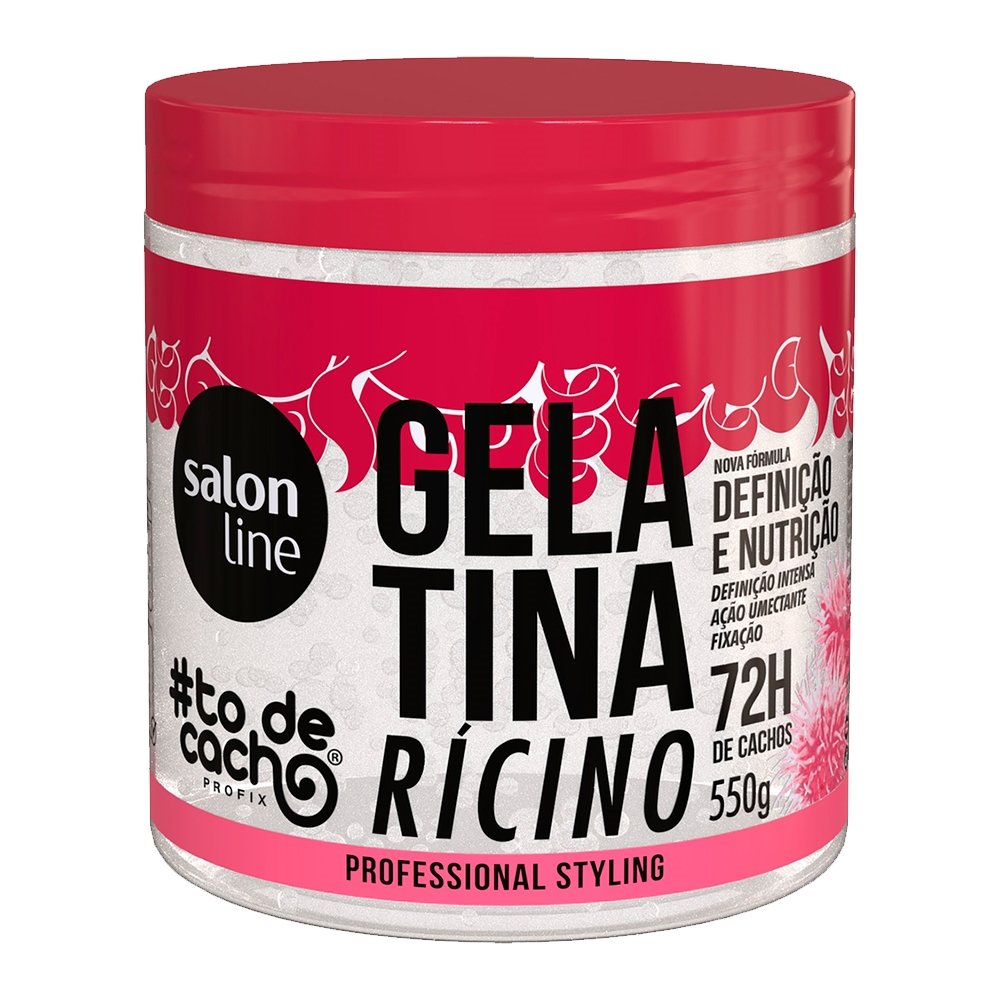 Gelatina Capilar Salon Line Tô de Cachos Ricino 550g