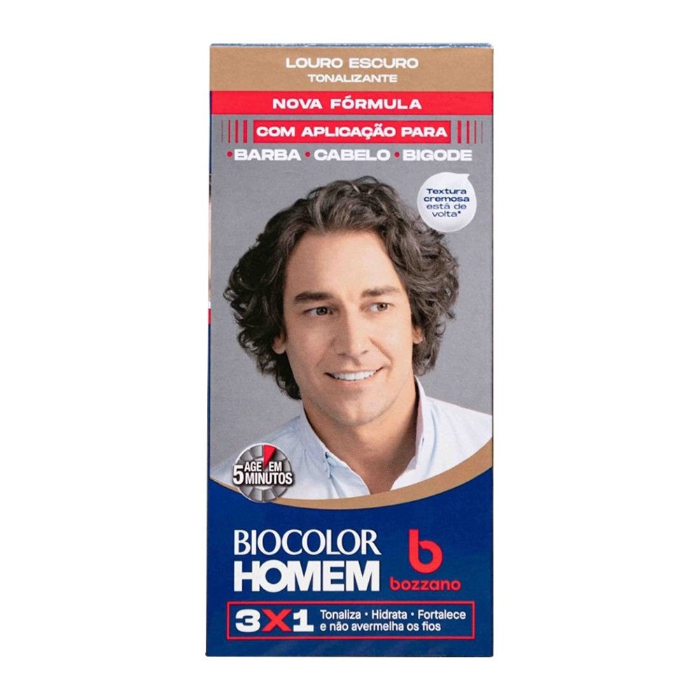 Tonalizante de Cabelo Masculino Biocolor Homem Bozzano Louro Escuro
