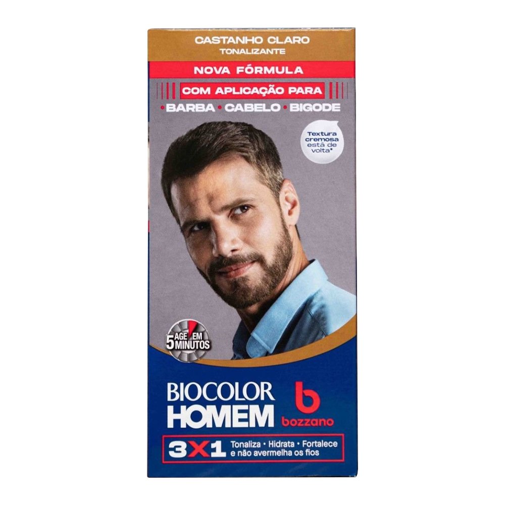 Tonalizante de Cabelo Masculino Bozzano Biocolor Homem Castanho Claro