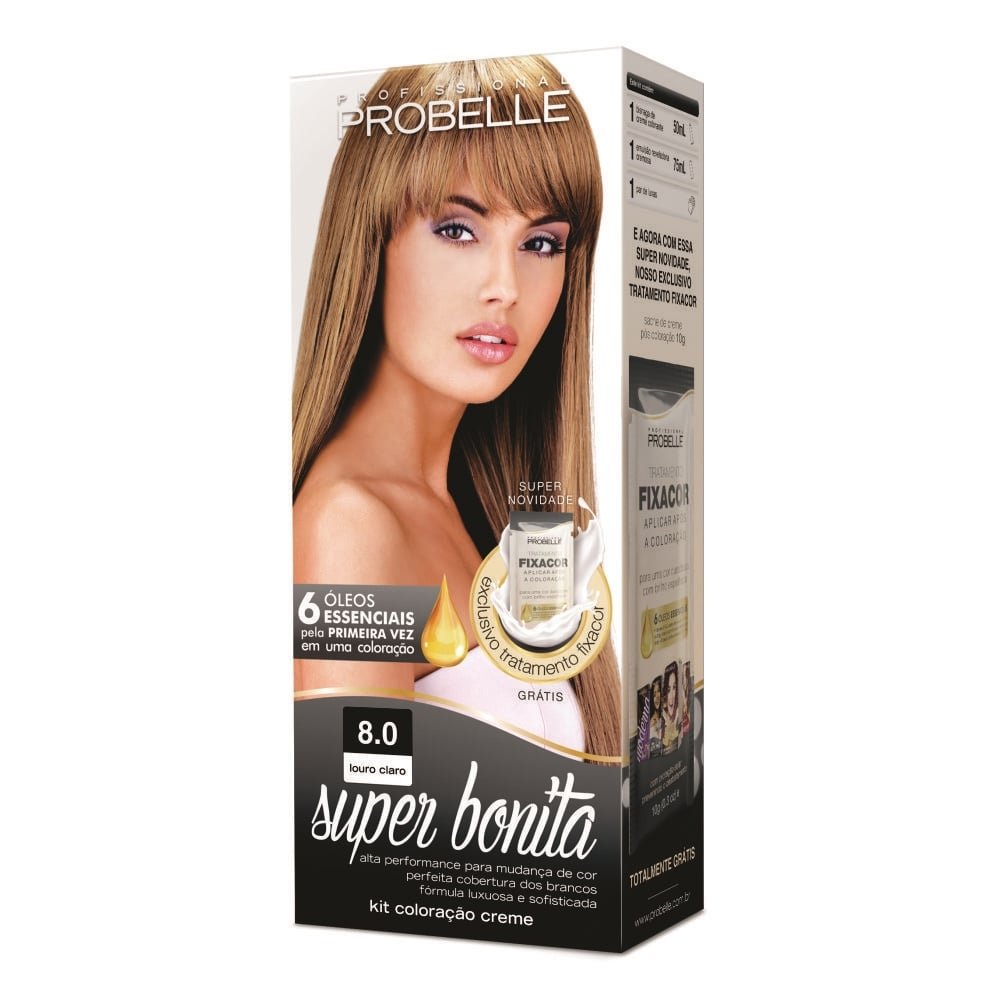Tintura Probelle Super Bonita 8.0 Louro Claro 50ml