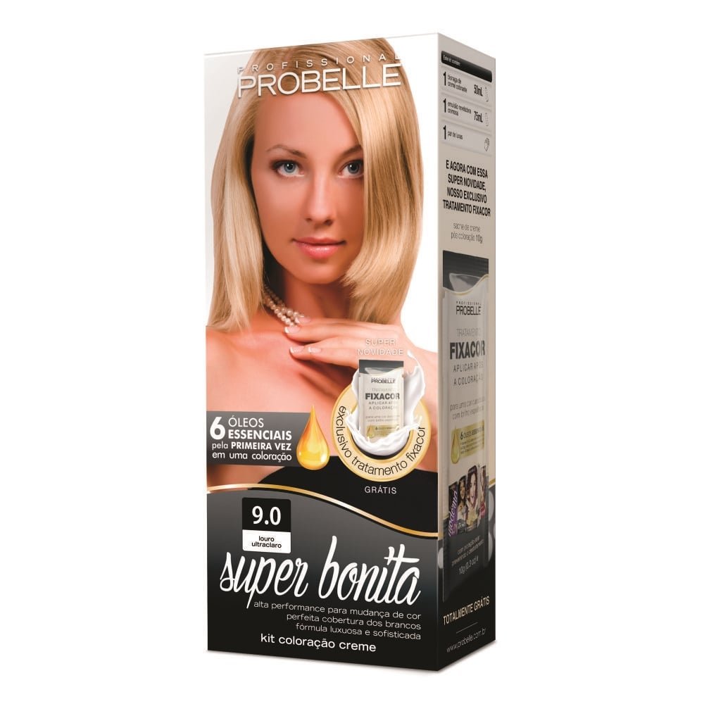 Tintura Probelle Super Bonita 9.0 Louro Ultraclaro 50ml