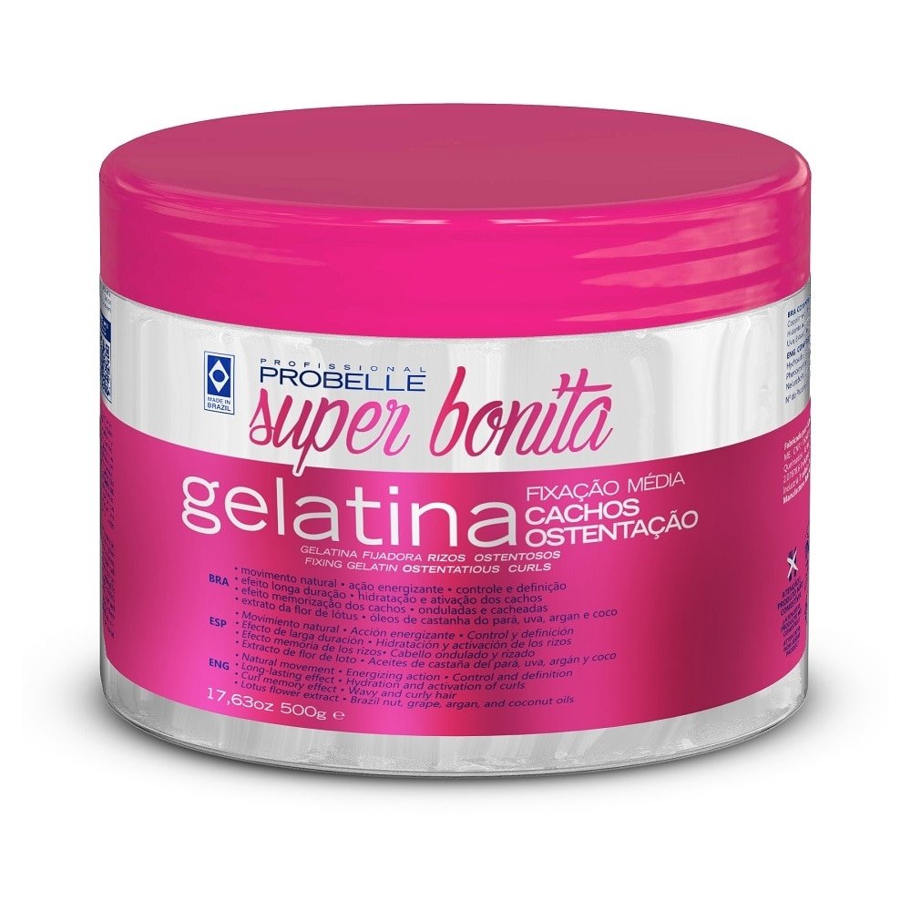Gelatina Capilar Probelle Super Bonita Cachos Ostentação 500g