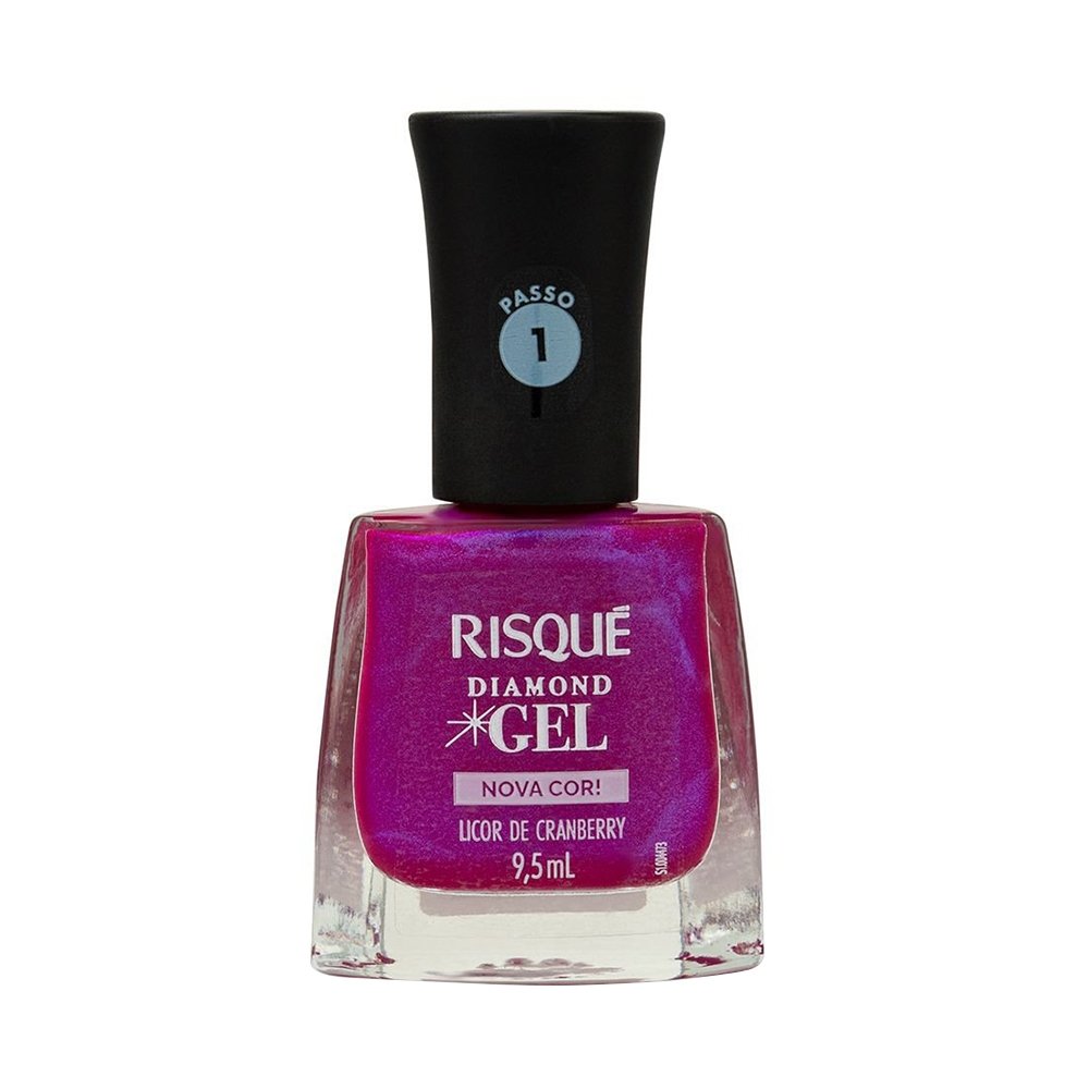 Esmalte Risqué Cintilante Diamond Gel Licor de Cranberry Avulso 9,5ml