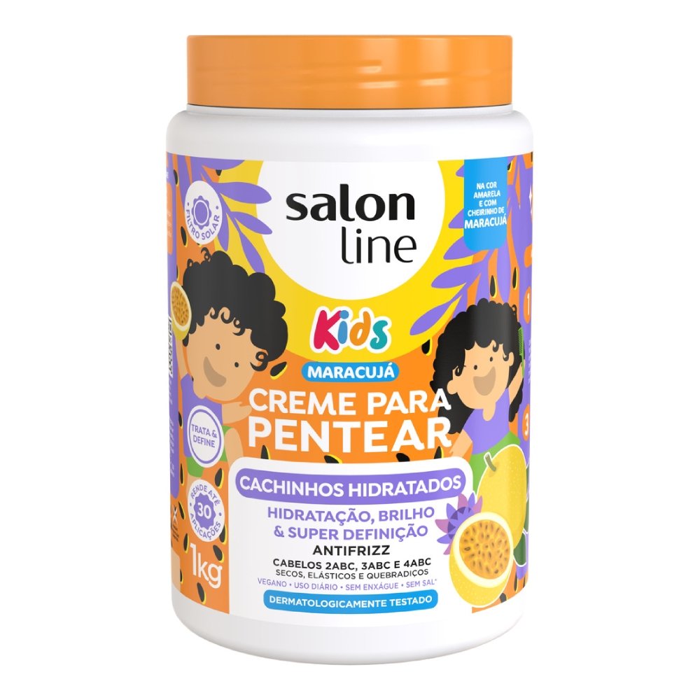 Creme para Pentear Salon Line Kids Cachinhos Hidratados Maracuja 1kg