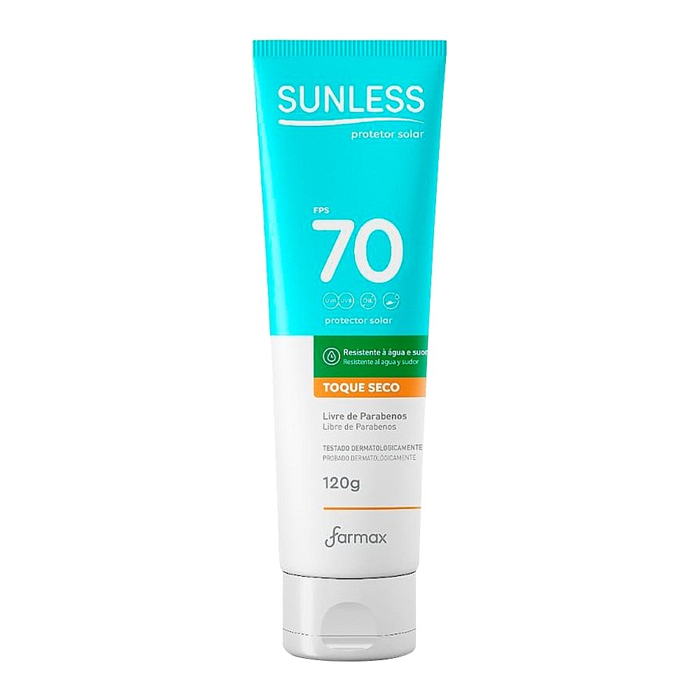 Protetor Solar Sunless FPS70 Toque Seco 120g