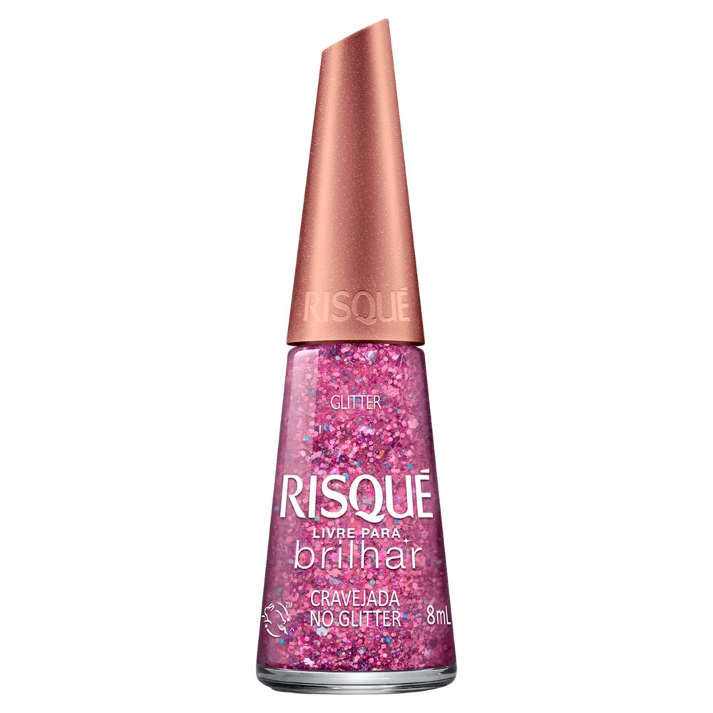 Esmalte Risqué Cravejada no Glitter Livre para Brilhar Avulso 8ml