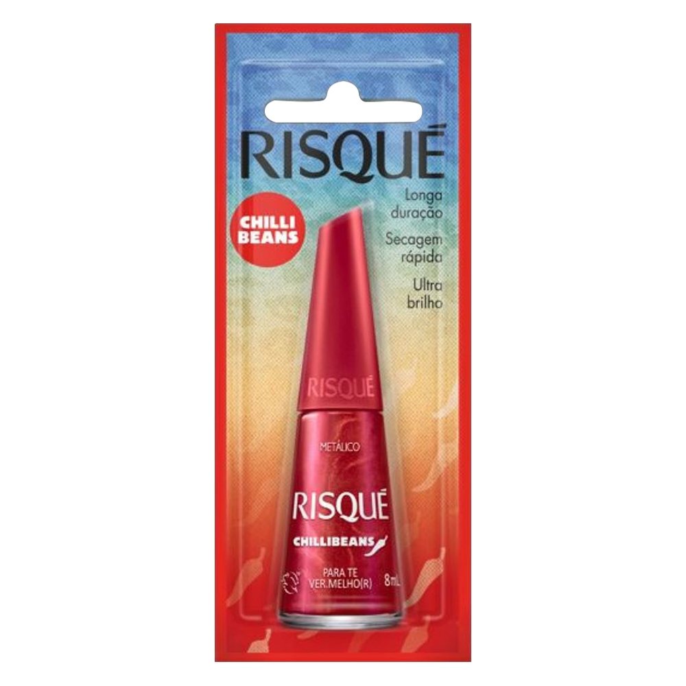 Esmalte Risqué Metálico Pra Te Vermelhor Chilli Beans Blister 8ml