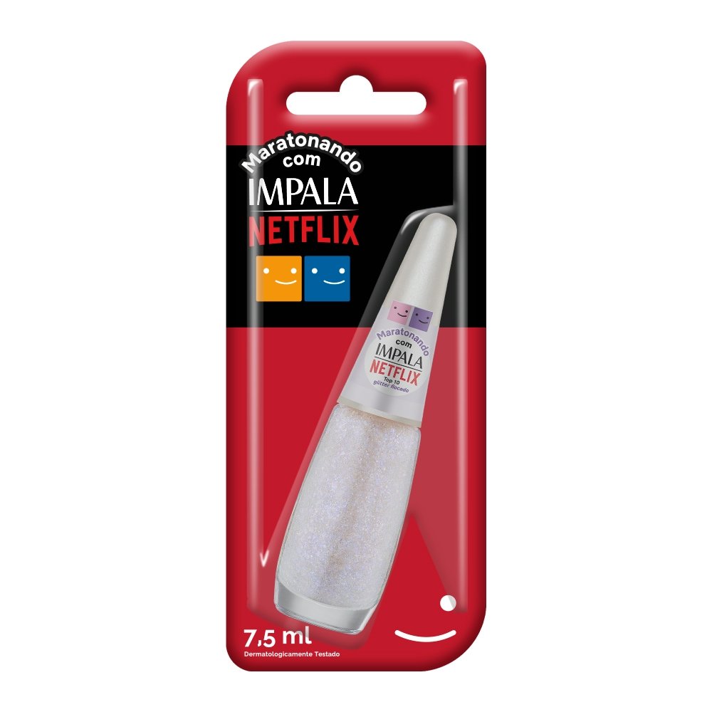 Esmalte Impala Glitter Maratonando Netflix Flocado Top 10 Avulso 7,5ml