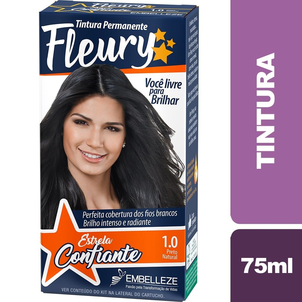 Tintura Fleury 1.0 Preto Renovação, 75ml