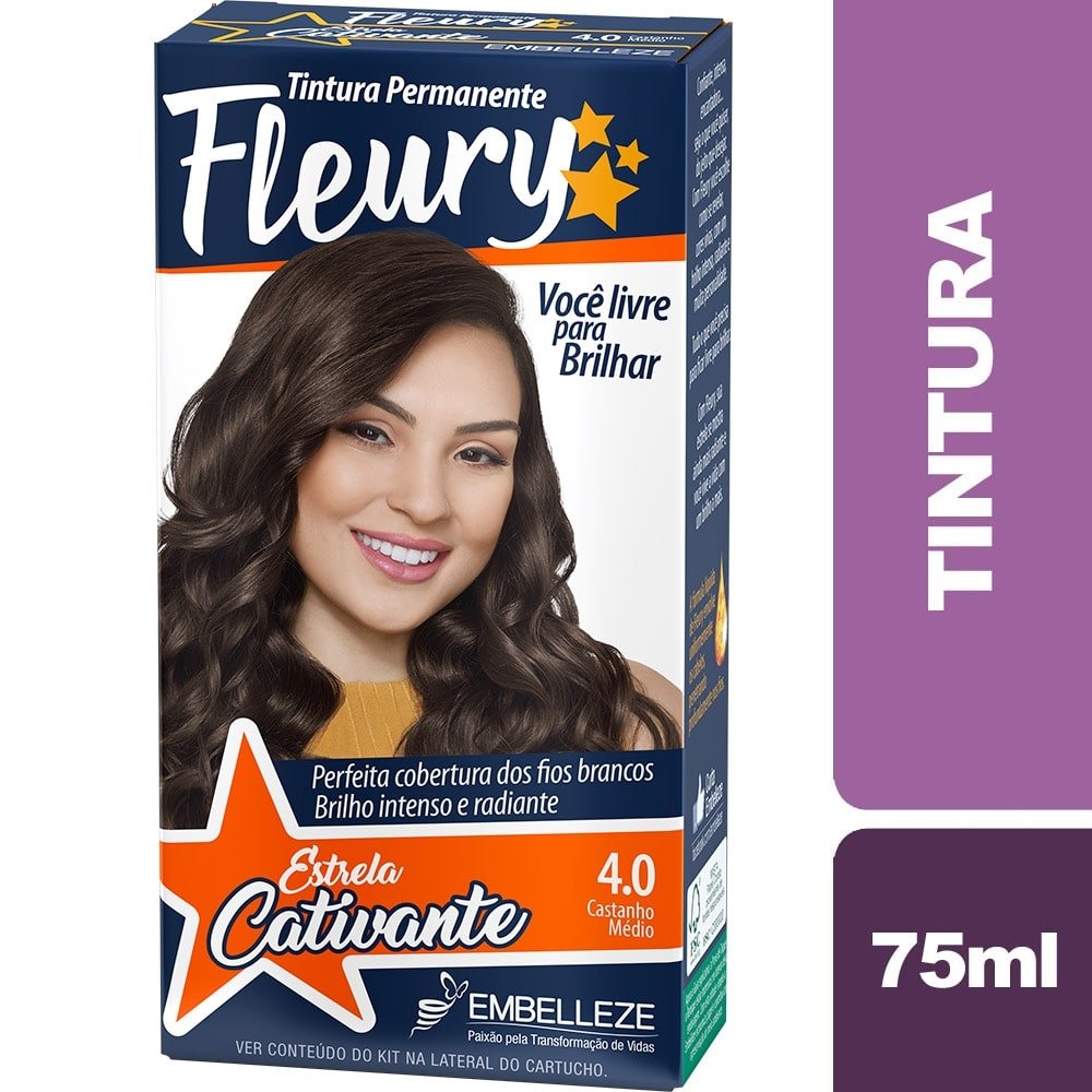 Tintura Fleury 4.0 Castanho, 75ml