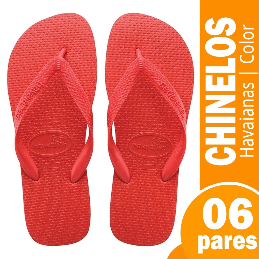 Havaianas Color Vermelho Rubi - Embalagem com 6 Pares