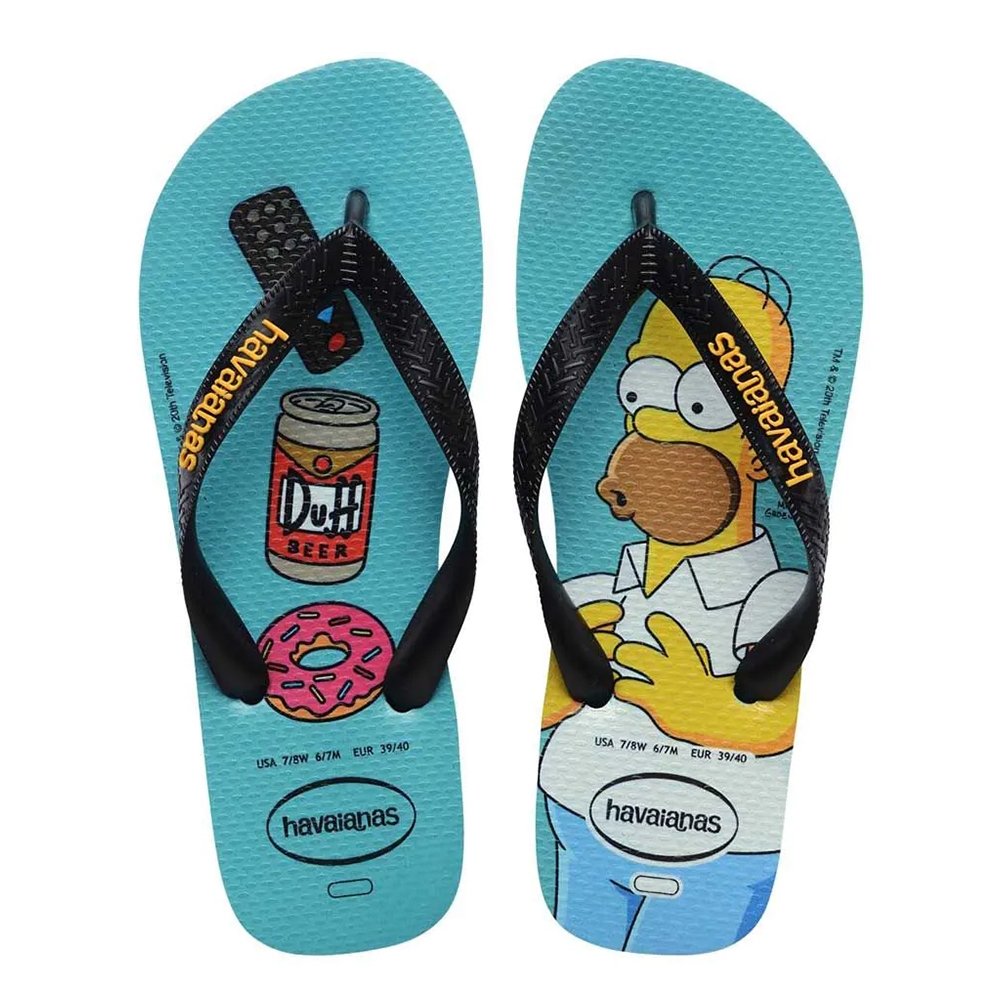 Havaianas Simpsons Azul Tradicional Preto