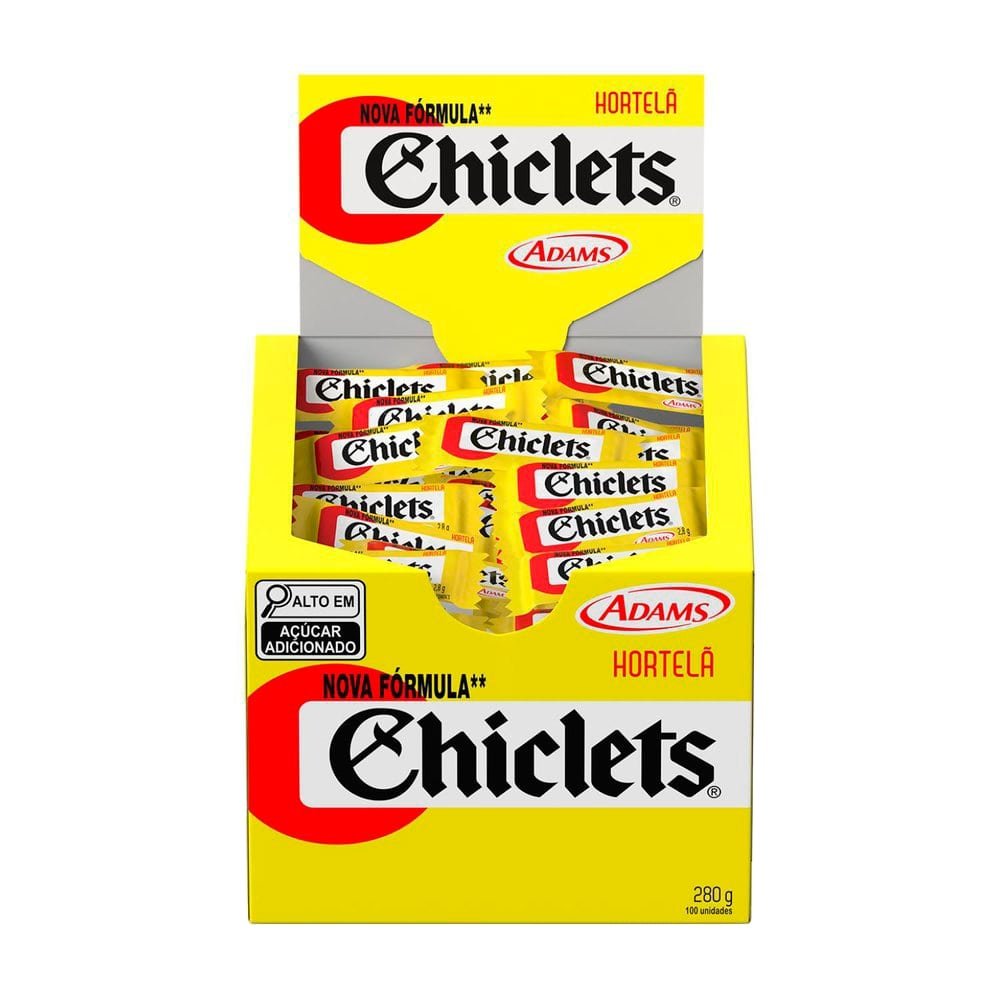 Chiclete Chiclets Hortelã 2,8g - Caixa com 100 Unidades