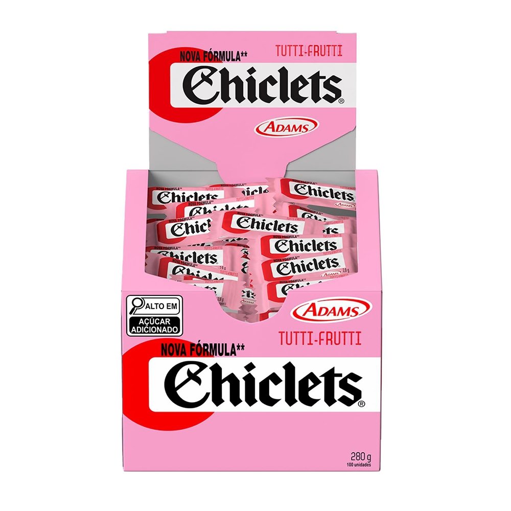 Chiclete Chiclets Tutti Frutti - Caixa com 100 Unidades