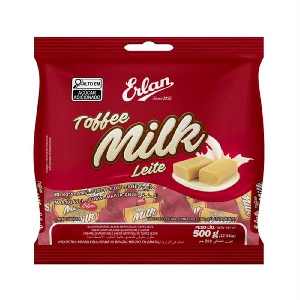 Bala Mastigavel Toffee Leite 500G