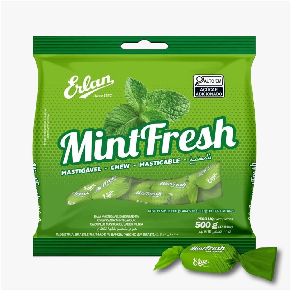 Bala Mastigavel Menta 500G