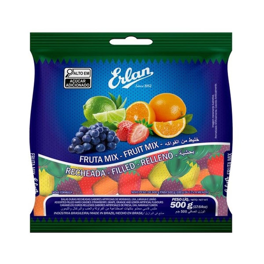 Bala Recheada Fruta MIX St Sc 500G