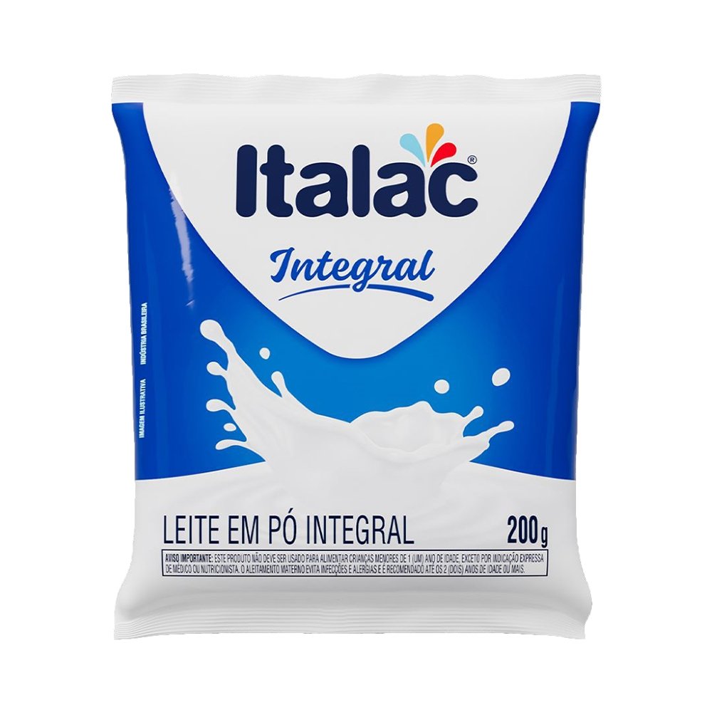 Leite em Pó Italac Integral 200g - Embalagem com 50 Unidades