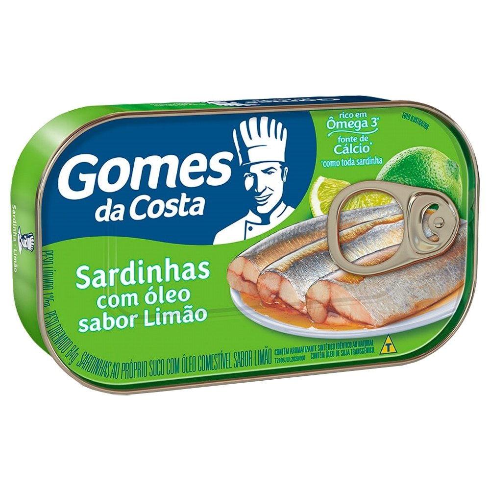 Sardinha Gomes da Costa com Sabor de Limão 125g Embalagem com 50 Unidades