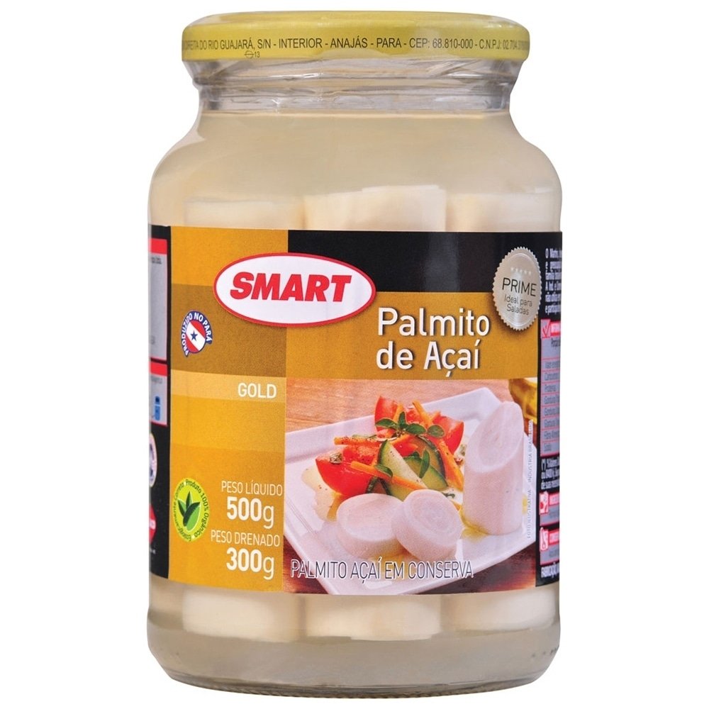 Palmito Açaí Gold Extra Vidro 300g Smart