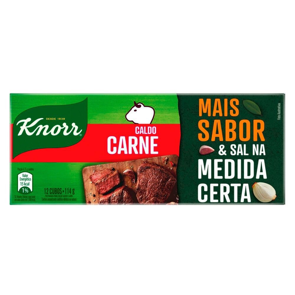 Caldo de Carne Knorr 114g - Embalagem com 80 Unidades