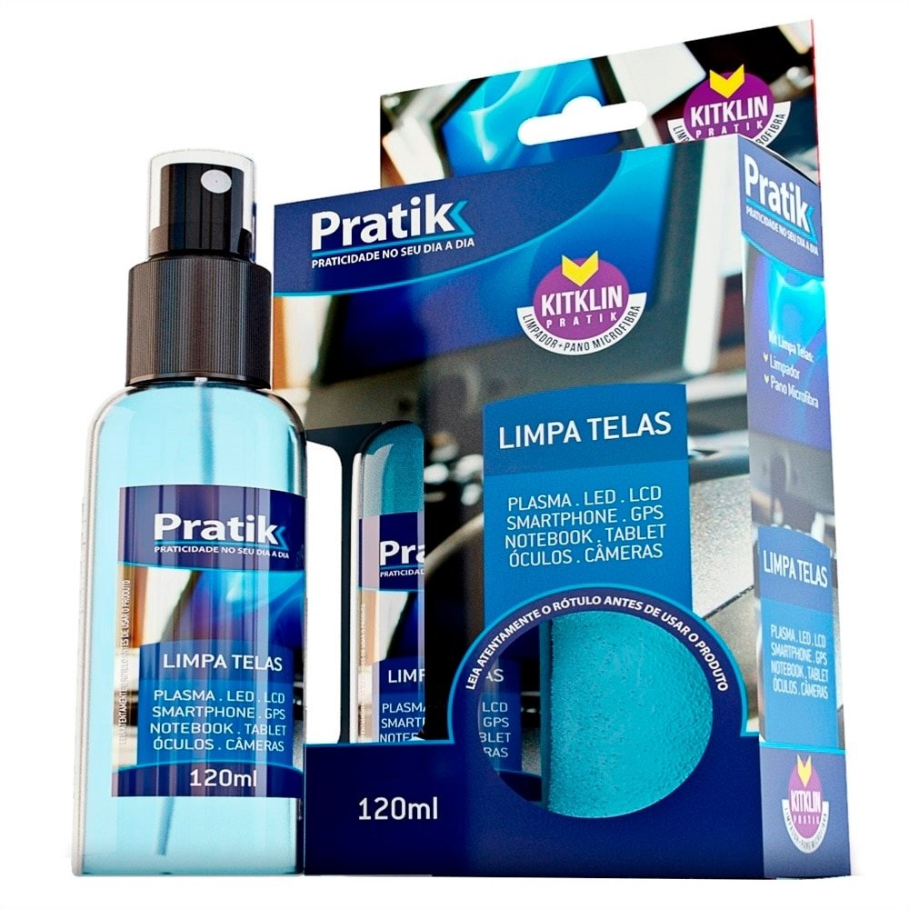 Limpa Telas Pratik Led e LCD + Flanela - Embalagem com 6 Unidades