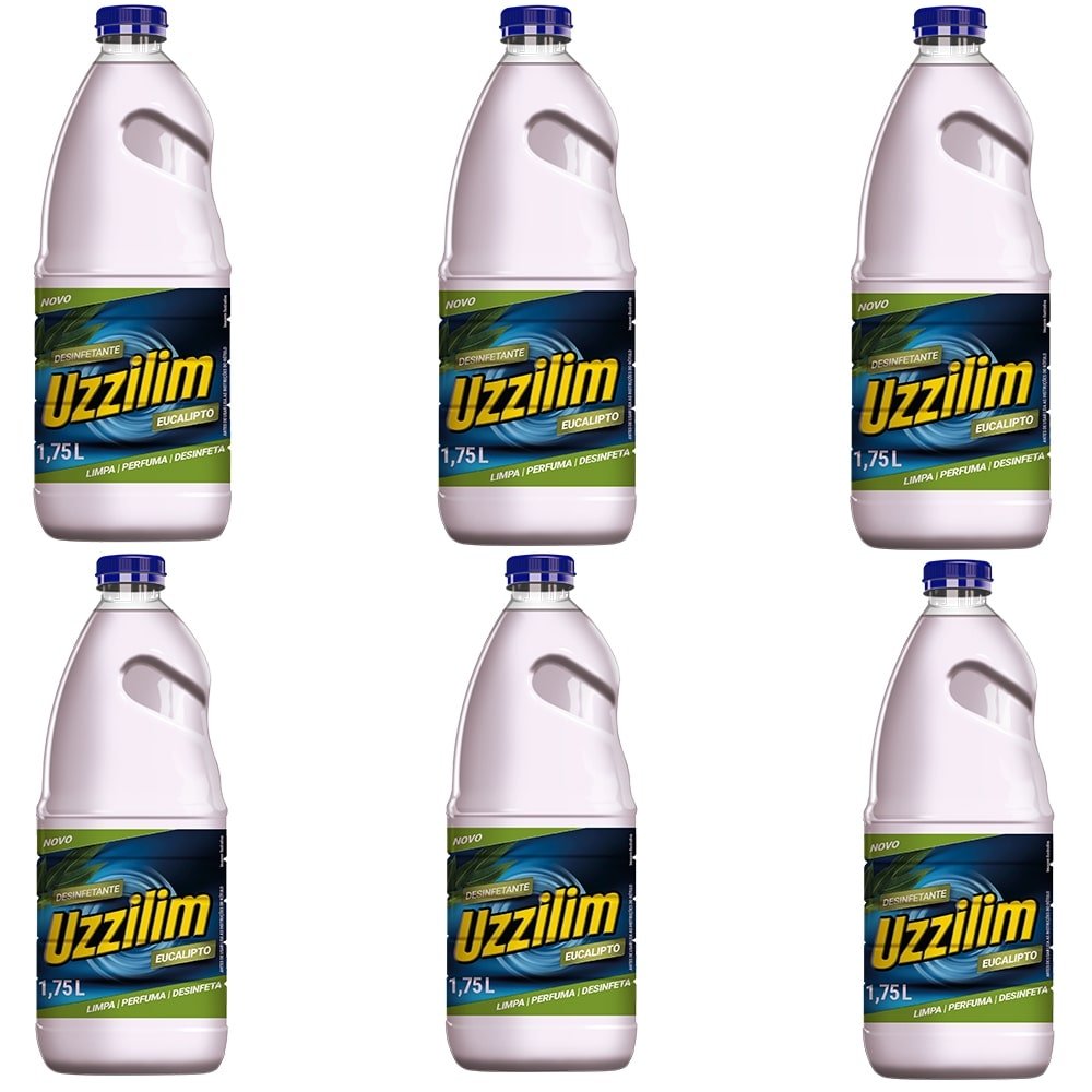 Desinfetante Uzzilim Eucalipto 1,75L - Embalagem com 6 Unidades