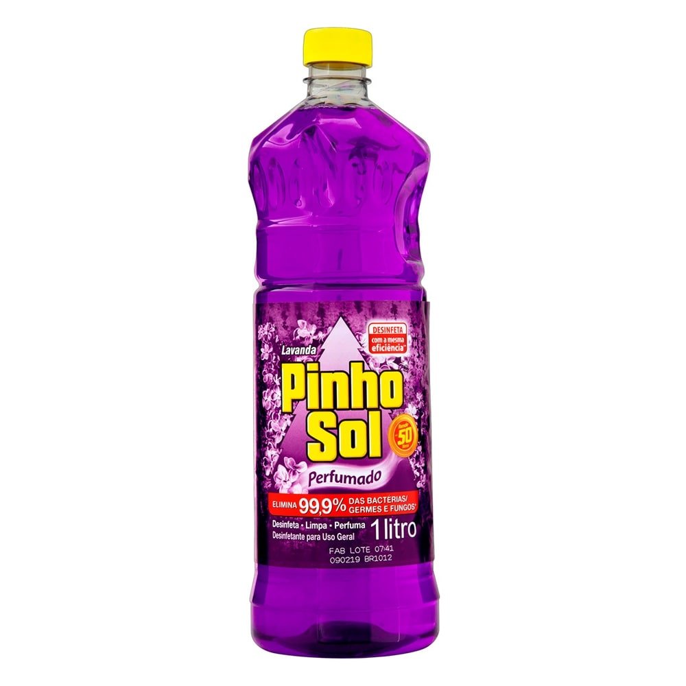 Desinfetante Pinho Sol Lavanda 1L - Embalagem com 12 Unidades