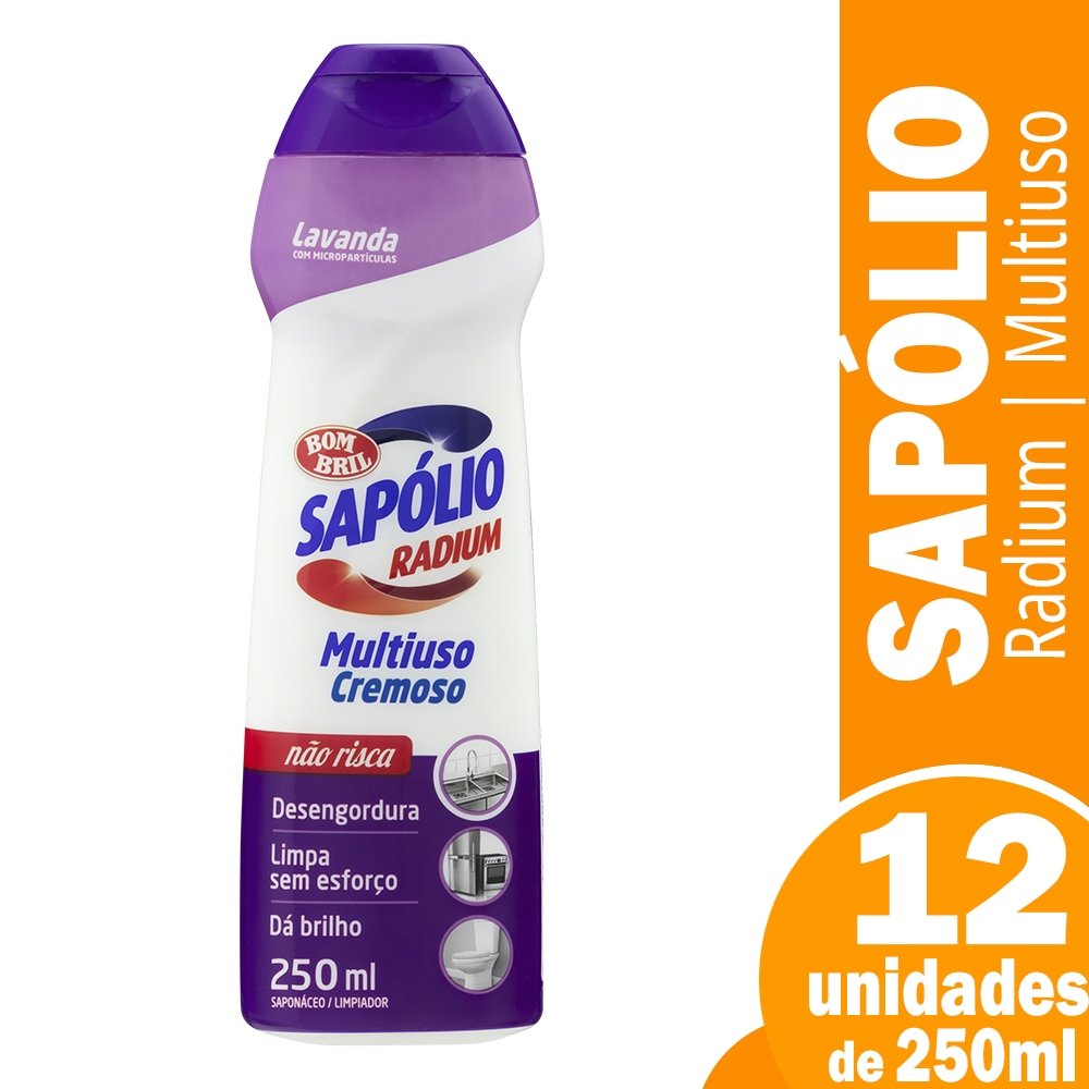Sapólio Radium Cremoso Lavanda 250ml - Embalagem com 12 Unidades