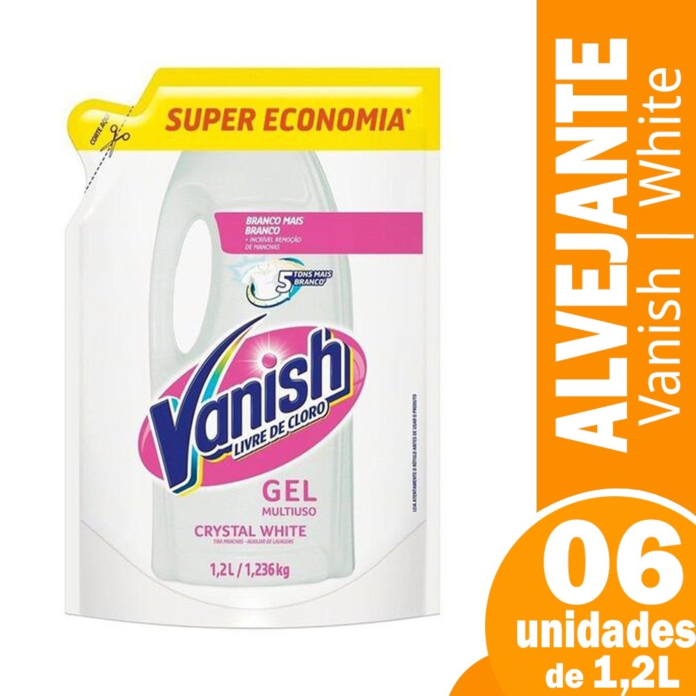 Alvejante sem Cloro Vanish White 1,2L - Embalagem com 6 Unidades