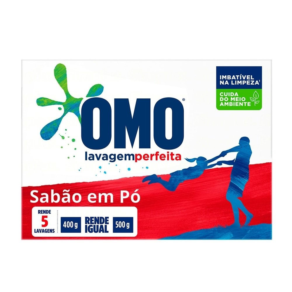 Sabao em Pó Omo Lavagem Perfeita 400g Embalagem com 24 Unidades