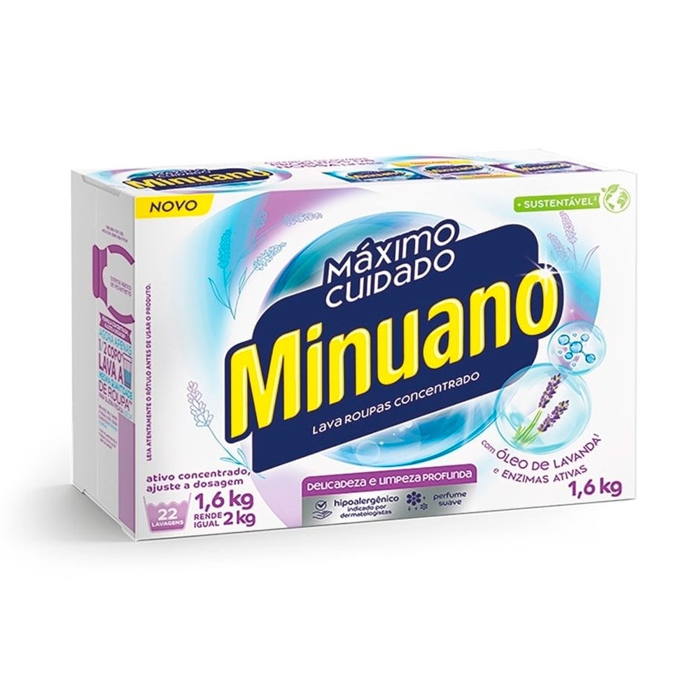 Sabão em Pó Minuano Branco 9x1,6Kg